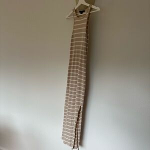 French Connection Beige and White Striped Dress